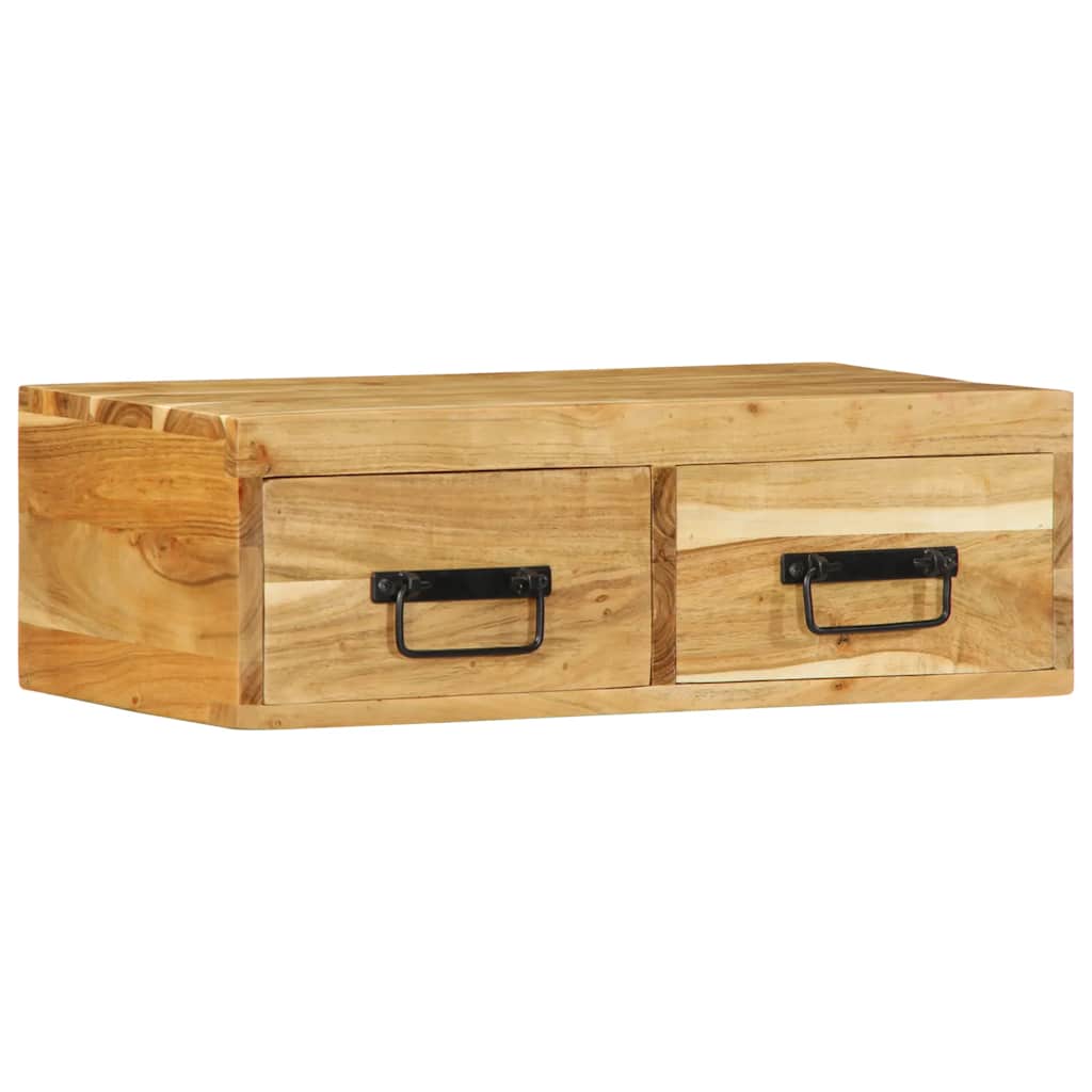 Mobile TV a Parete 60x30x19 cm in Legno Massello di Acacia