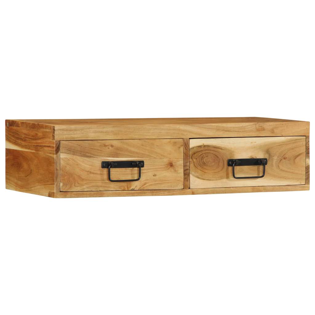 Mobile TV a Parete 80x30x19 cm in Legno Massello di Acacia