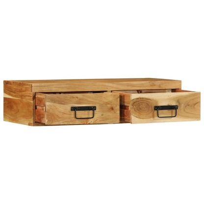Mobile TV a Parete 80x30x19 cm in Legno Massello di Acacia