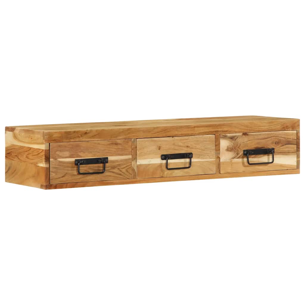 Mobile TV a Parete 100x30x19 cm in Legno Massello di Acacia