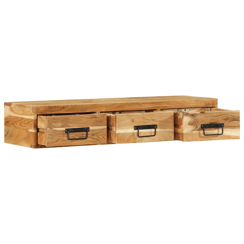 Mobile TV a Parete 100x30x19 cm in Legno Massello di Acacia