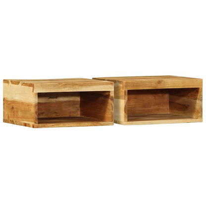 Mobile TV a Parete 2 pz in Legno Massello di Acacia