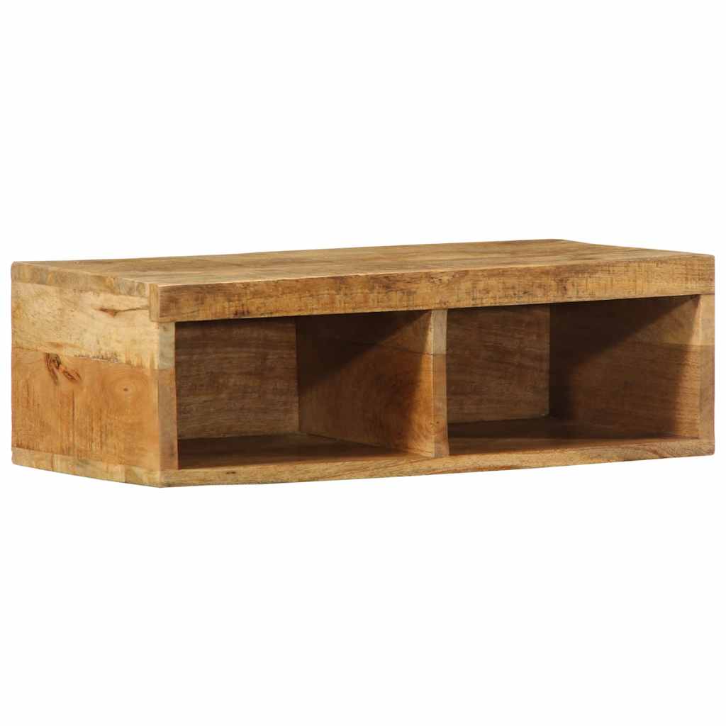 Mobile TV a Parete 60x30x19 cm Legno Grezzo Massello di Mango