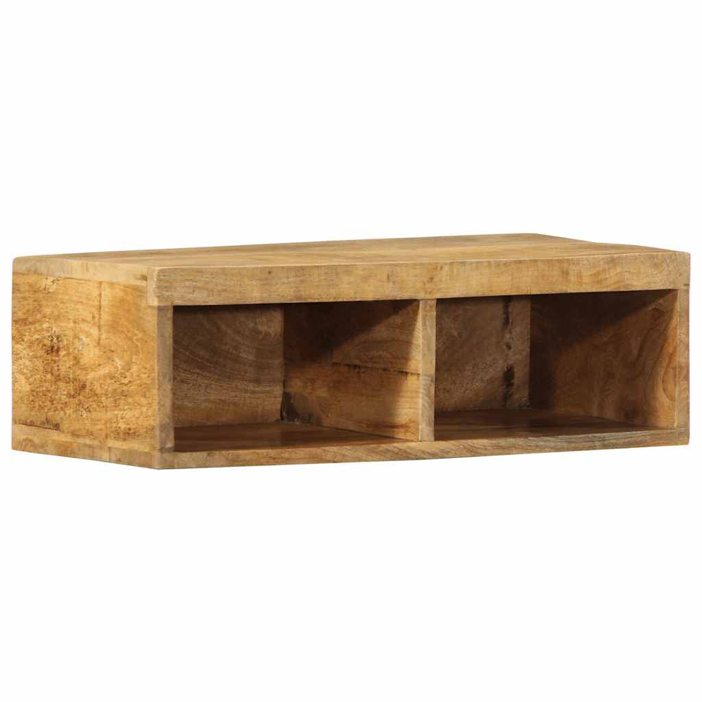 Mobile TV a Parete 60x30x19 cm Legno Grezzo Massello di Mango