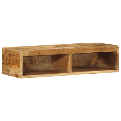 Mobile TV a Parete 80x30x19 cm Legno Grezzo Massello di Mango