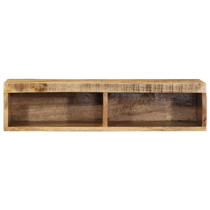Mobile TV a Parete 80x30x19 cm Legno Grezzo Massello di Mango