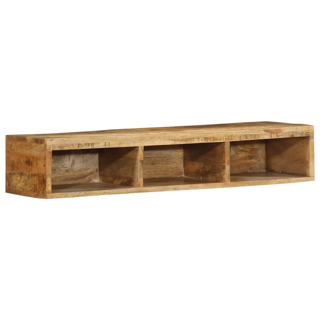Mobile TV a Parete 100x30x19 cm Legno Grezzo Massello di Mango