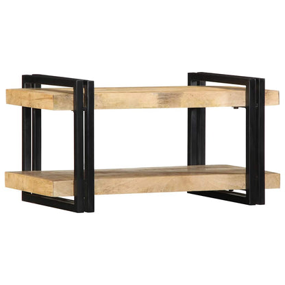 Mensola da Parete 70x33x35 cm in Legno Massello di Mango Grezzo
