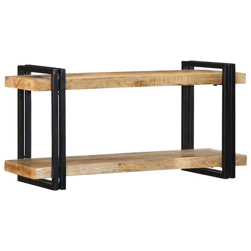 Mensola da Parete 90x33x45 cm in Legno Massello di Mango Grezzo
