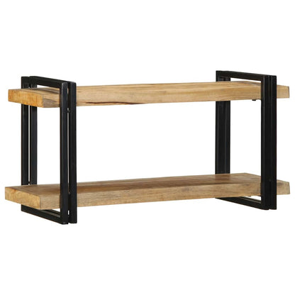 Mensola da Parete 90x33x45 cm in Legno Massello di Mango Grezzo