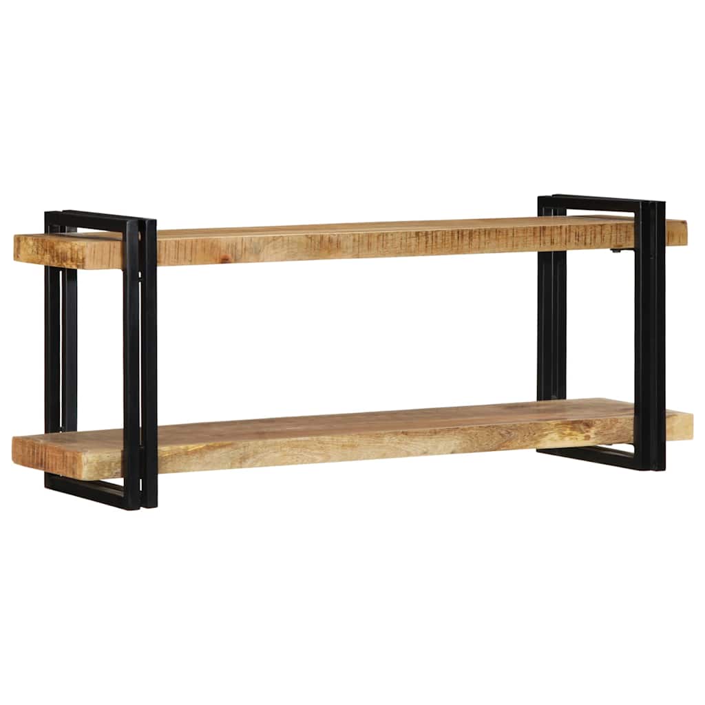 Mensola da Parete 110x33x45cm in Legno Massello di Mango Grezzo