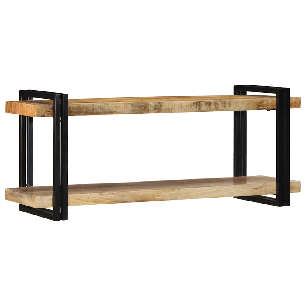 Mensola da Parete 110x33x45cm in Legno Massello di Mango Grezzo