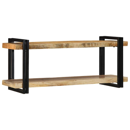 Mensola da Parete 110x33x45cm in Legno Massello di Mango Grezzo