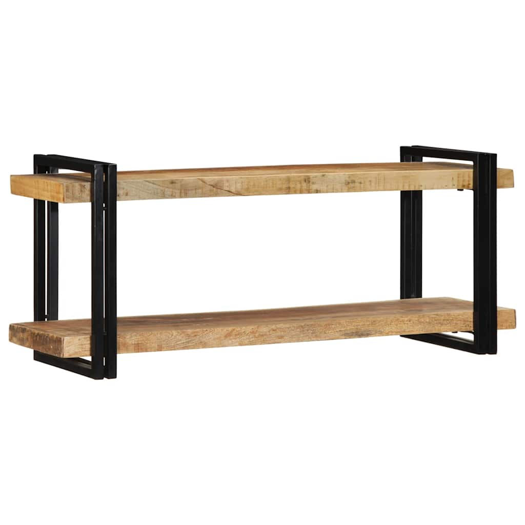 Mensola da Parete 110x33x45cm in Legno Massello di Mango Grezzo