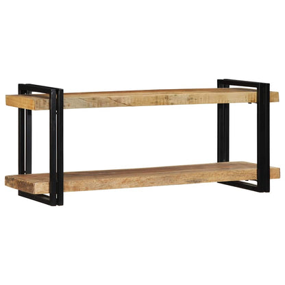 Mensola da Parete 110x33x45cm in Legno Massello di Mango Grezzo