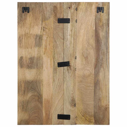 Comodino 60x32x80 cm in Legno Grezzo Massello di Mango