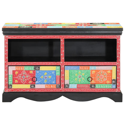 Mobile TV Multicolore 80 x 35 x 50 cm Legno di mango massello