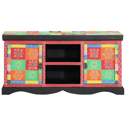 Mobile TV Multicolore 100 x 35 x 50 cm Legno di mango massello
