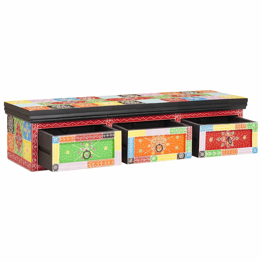 Mobile TV Multicolore 100 x 30 x 24 cm Legno massello di mango