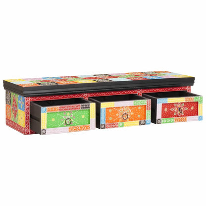 Mobile TV Multicolore 100 x 30 x 24 cm Legno massello di mango
