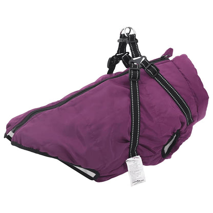 Cappotto Cani Imbracatura Impermeabile Riflettente Viola L68