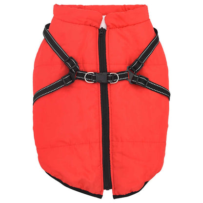 Cappotto Cani Imbracatura Impermeabile Riflettente Rosso L44