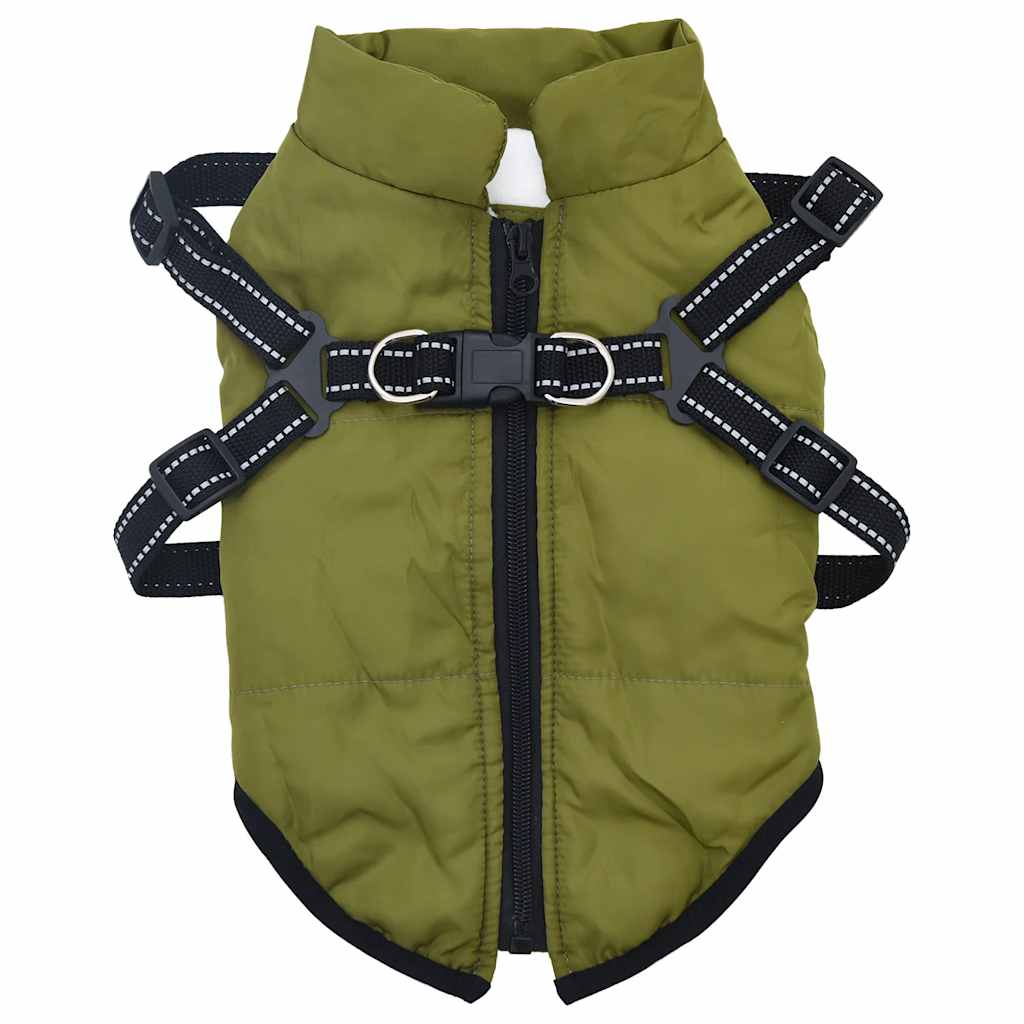 Cappotto Cani Imbracatura Impermeabile Riflettente Verde L32