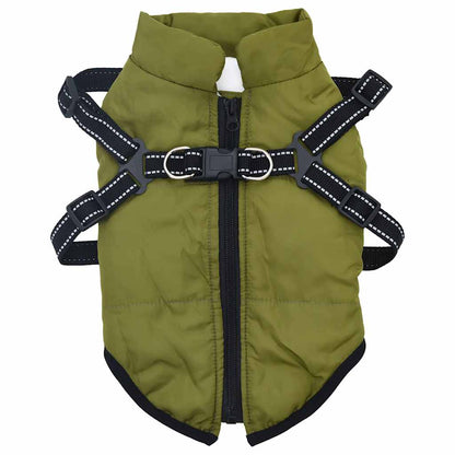 Cappotto Cani Imbracatura Impermeabile Riflettente Verde L32