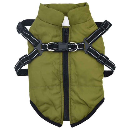 Cappotto Cani Imbracatura Impermeabile Riflettente Verde L36