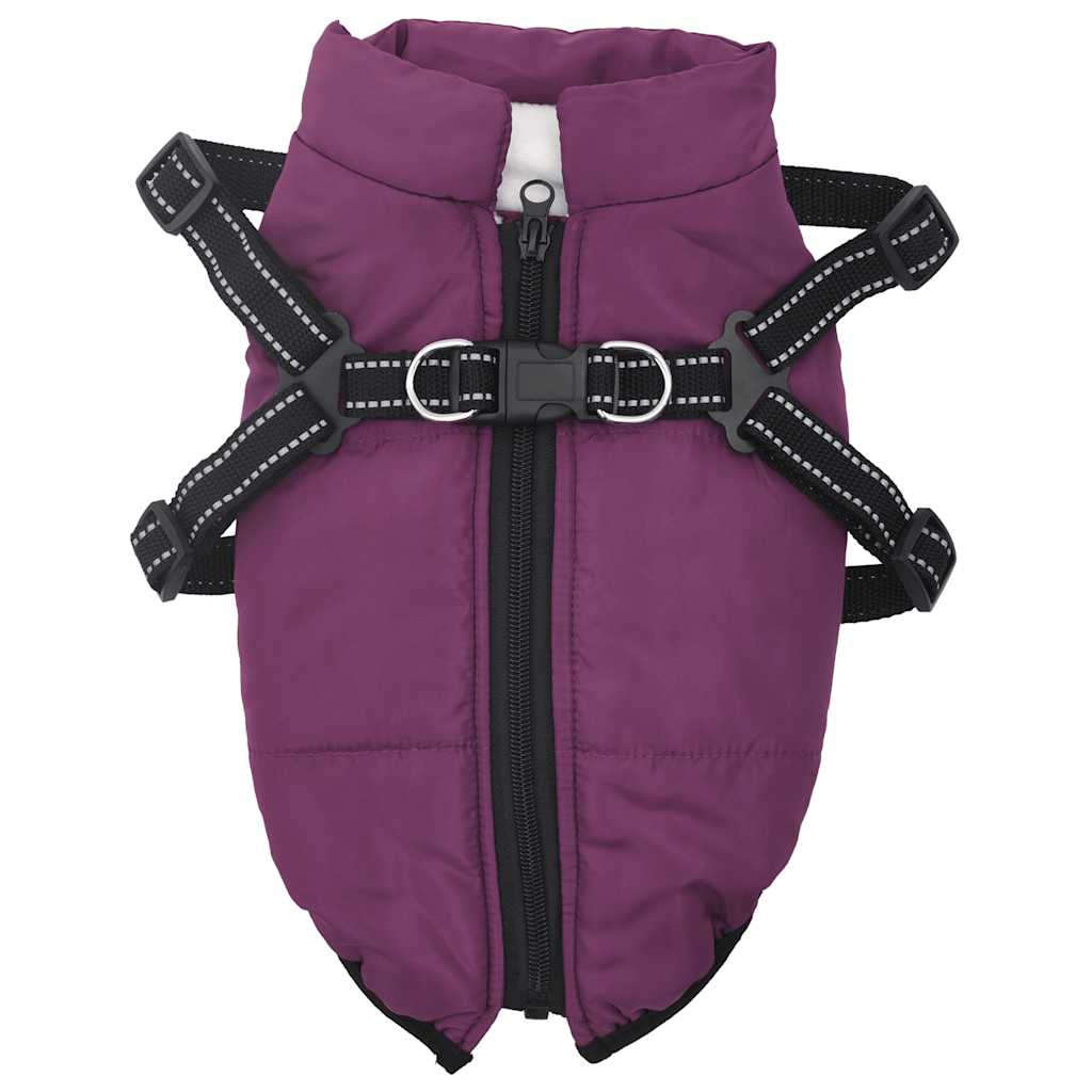 Cappotto Cani Imbracatura Impermeabile Riflettente Viola L40