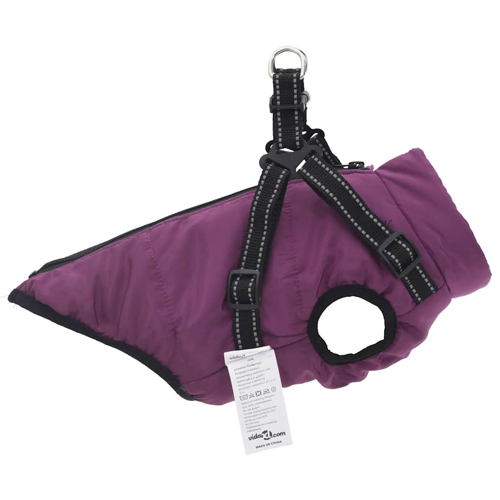 Cappotto Cani Imbracatura Impermeabile Riflettente Viola L40