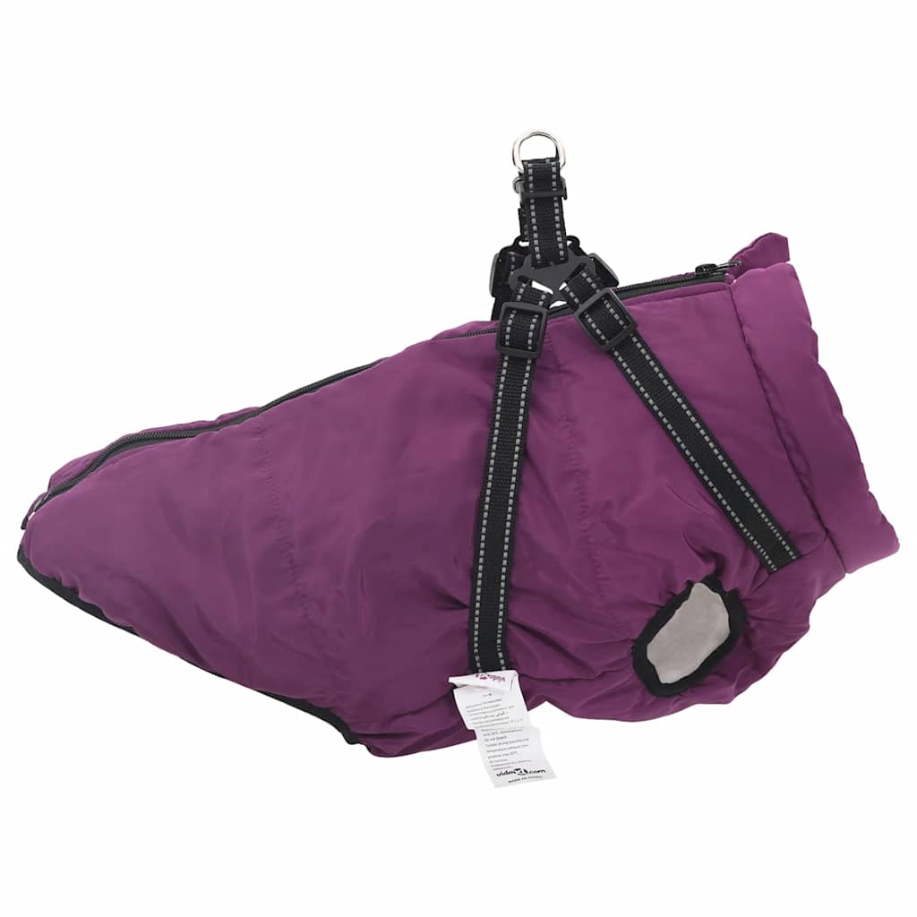 Cappotto Cani Imbracatura Impermeabile Riflettente Viola L44