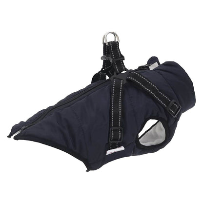 Cappotto Cani Imbracatura Impermeabile Riflettente Blu Navy L36