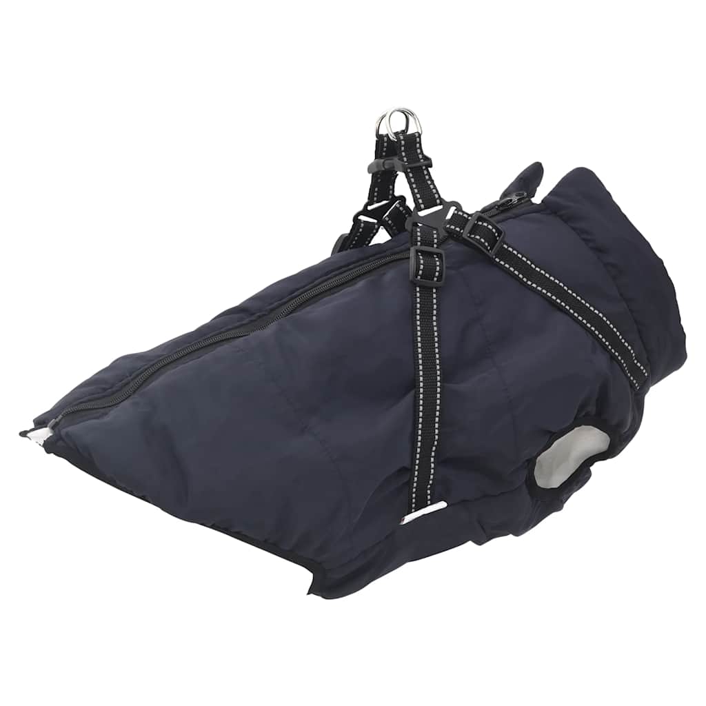 Cappotto Cani Imbracatura Impermeabile Riflettente Blu Navy L52