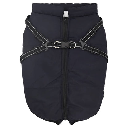 Cappotto Cani Imbracatura Impermeabile Riflettente Blu Navy L52