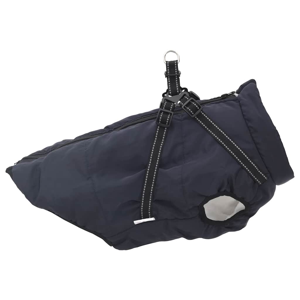 Cappotto Cani Imbracatura Impermeabile Riflettente Blu Navy L52