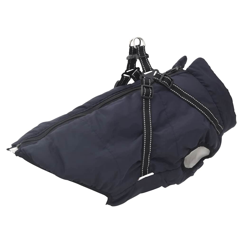 Cappotto Cani Imbracatura Impermeabile Riflettente Blu Navy L68