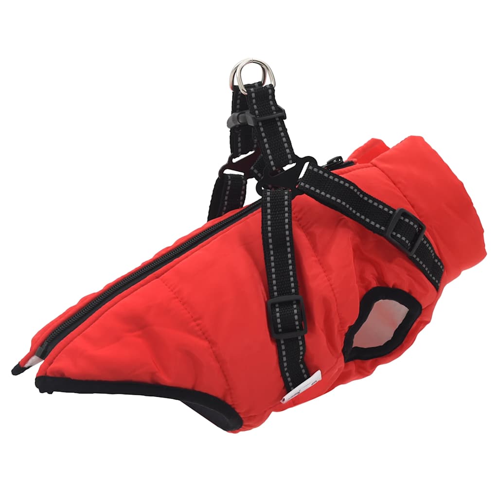 Cappotto Cani Imbracatura Impermeabile Riflettente Rosso L28