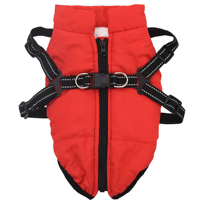 Cappotto Cani Imbracatura Impermeabile Riflettente Rosso L32