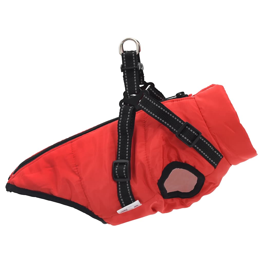 Cappotto Cani Imbracatura Impermeabile Riflettente Rosso L32