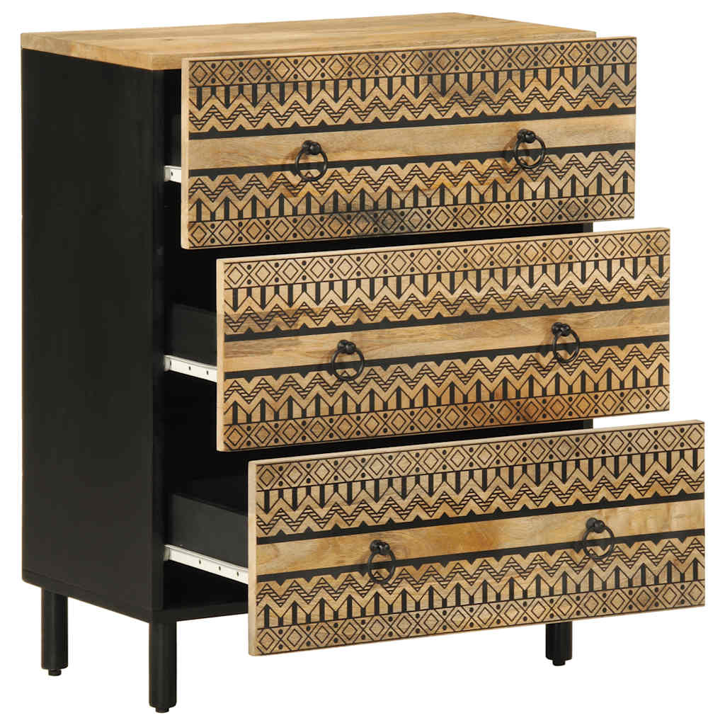 Credenze 2 pz in Legno Massello di Mango