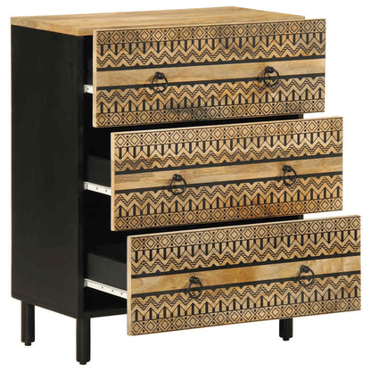 Credenze 2 pz in Legno Massello di Mango
