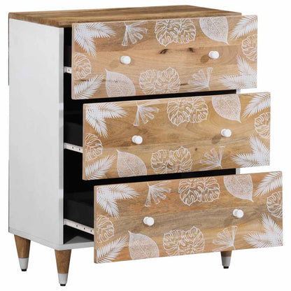 Credenze 2 pz 60x33,5x75 cm in Legno Massello di Mango