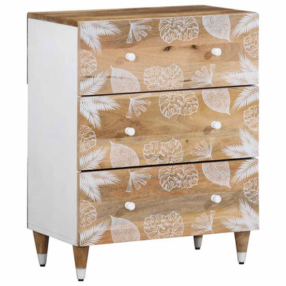 Credenze 3 pz 60x33,5x75 cm in Legno Massello di Mango