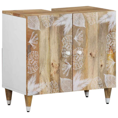 Set Mobili da Bagno 4 pz in Legno Massello di Mango