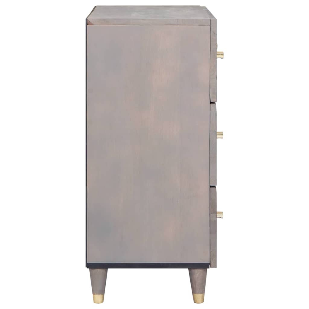 Credenza 2 pcs Grigio 60 x 33 x 75 cm Legno di mango massello