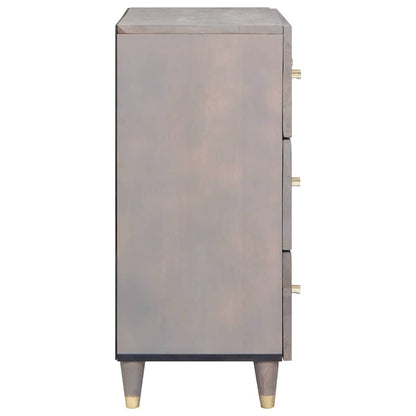 Credenza 2 pcs Grigio 60 x 33 x 75 cm Legno di mango massello