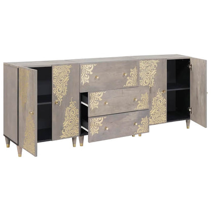 Set di Armadi da Bagno 3 pcs Grigio e Oro 180 x 33 x 75 cm