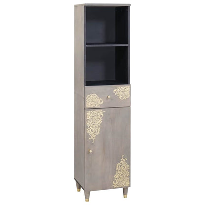 Set di Armadi da Bagno 5 pcs Grigio Legno di mango massello