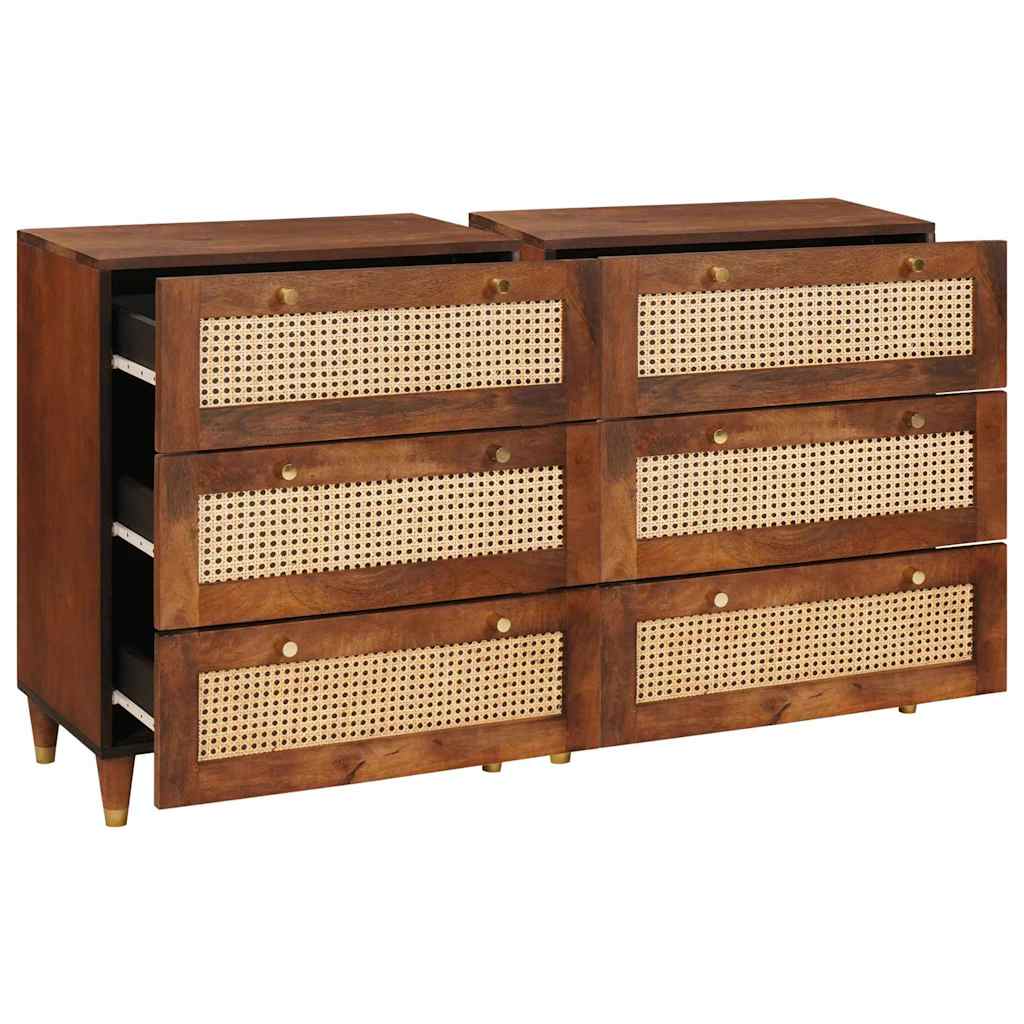 Set di Credenze 2 pcs Marrone 60 x 33,5 x 75 cm